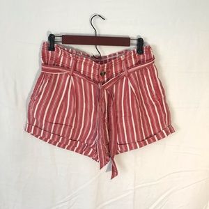 Red striped American Eagle tie shorts